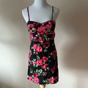 Floral bustier mini dress. Size S